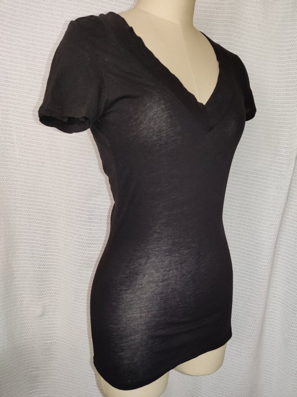 Sheer black short sleeve top